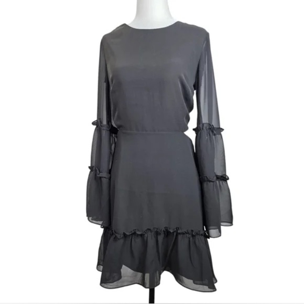 ALI & JAY los angeles bell sleeves waist cut-out chiffon dress